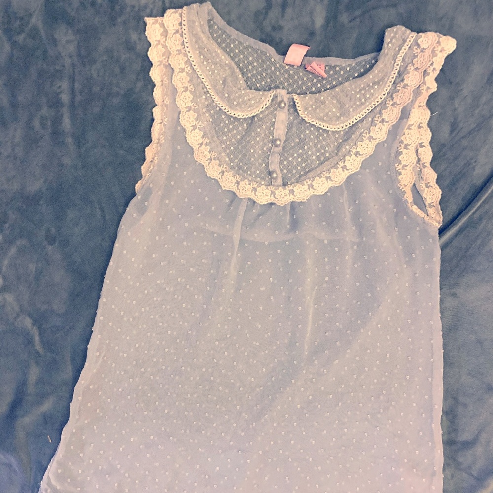 Love on a Hanger | MED Sheer Gray Blouse